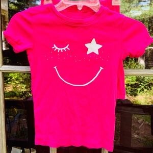Spotted zebra girls 8 pink short-sleeve pajama set smiley face wink top …